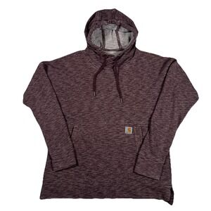 Carhartt Hoodie Purple Newberry Heather Relaxed Fit Sweatshirt Pullover Womens S